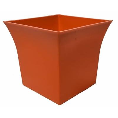 SIYOL 10-Inch Orange Plastic Square Planters